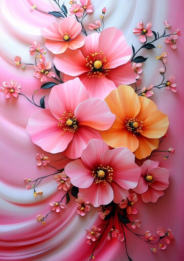 粉色花朵流动纹理3