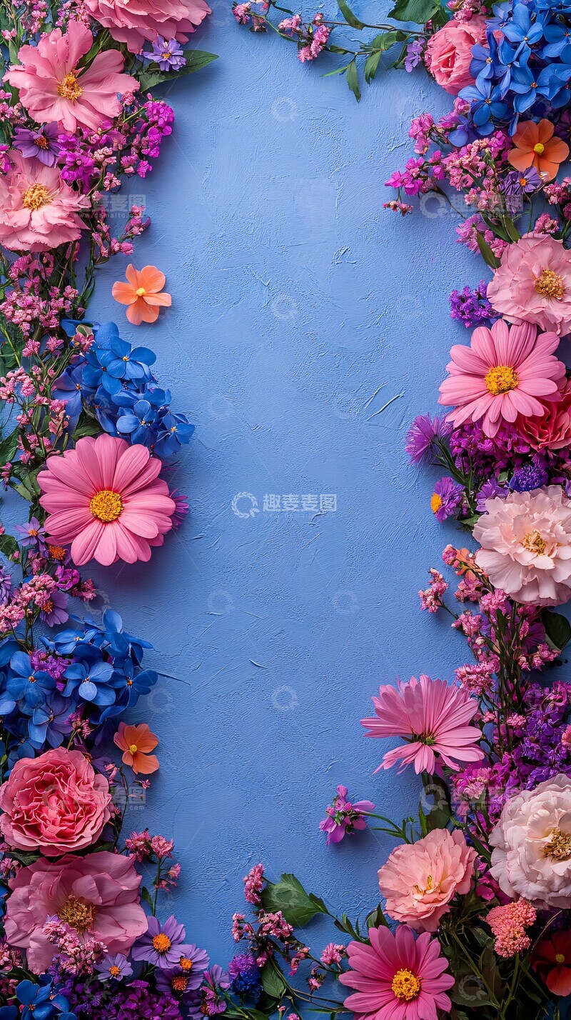 高清大图下载【趣麦麦图】粉色花艺边框3