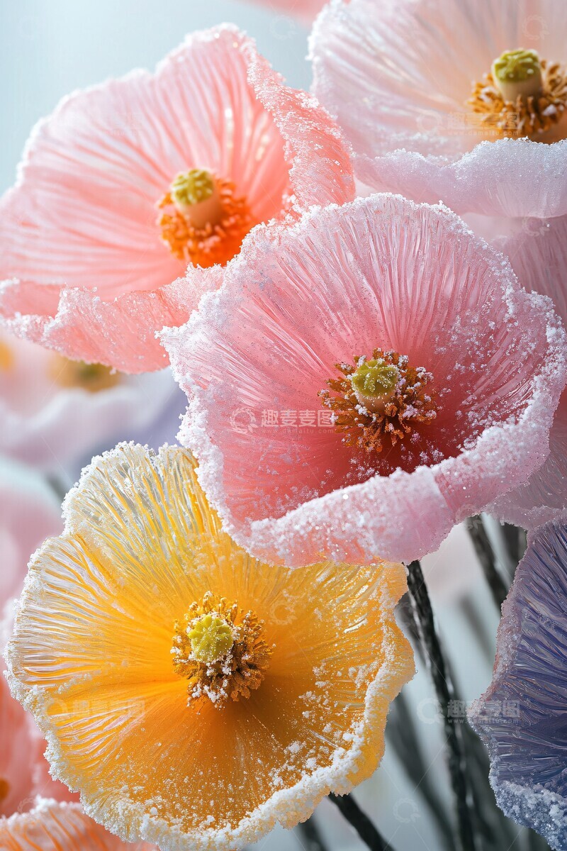 高清大图下载【趣麦麦图】雪色透明花透明阳光颜色3