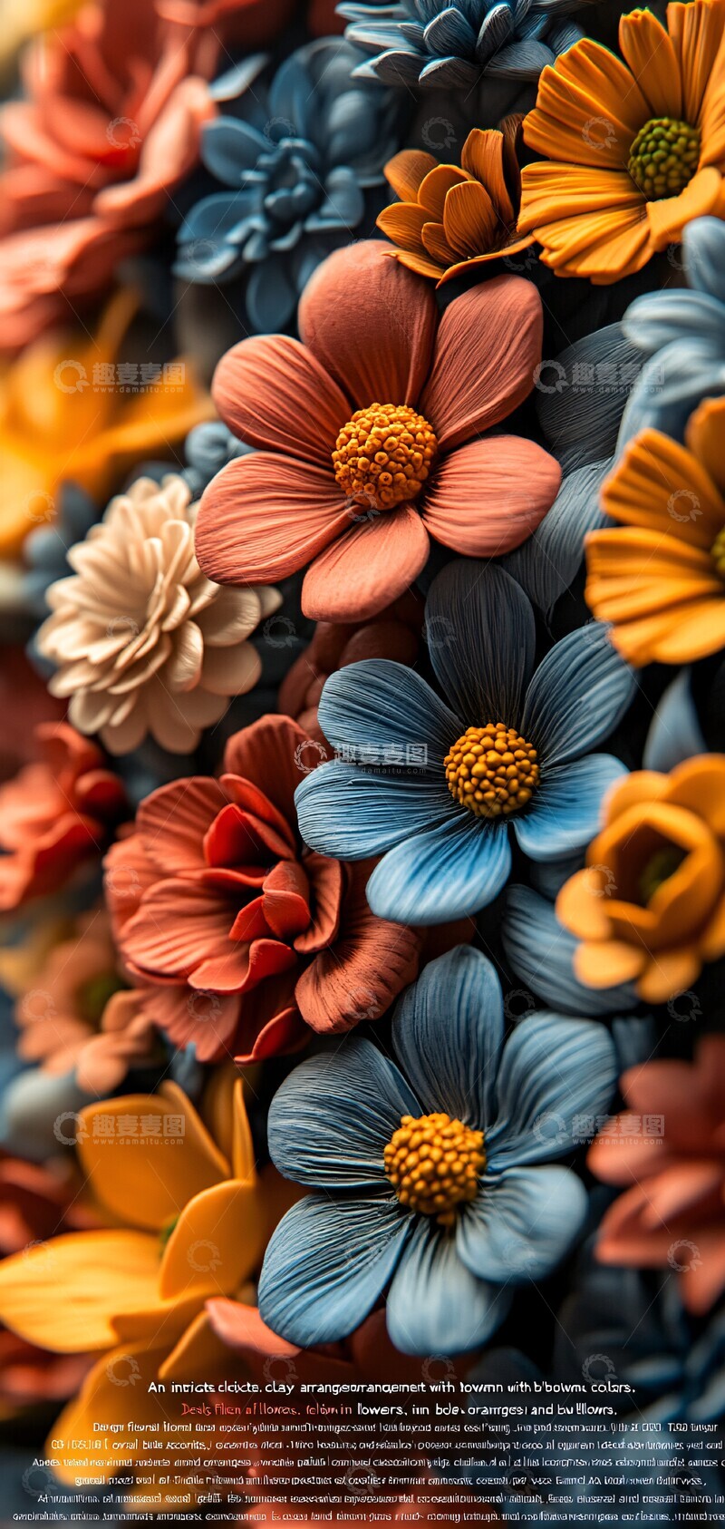 高清大图下载【趣麦麦图】秋色花卉立体雕塑2