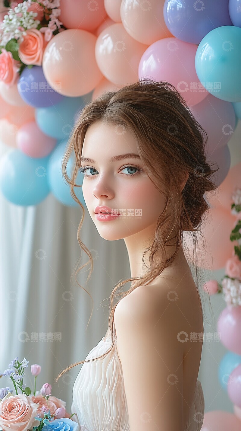 高清大图下载【趣麦麦图】-气球花环彩拱门2