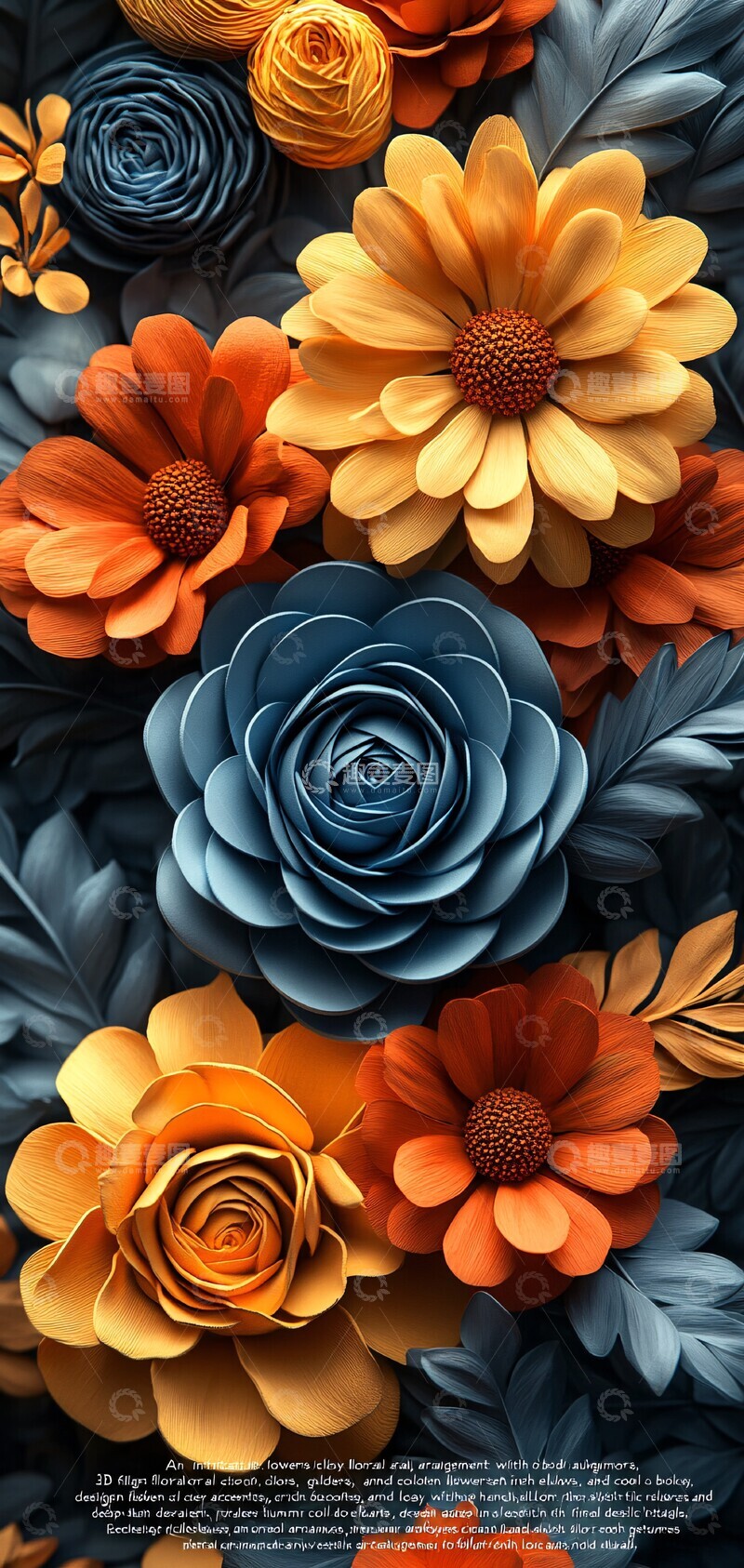 高清大图下载【趣麦麦图】秋色花卉立体雕塑3