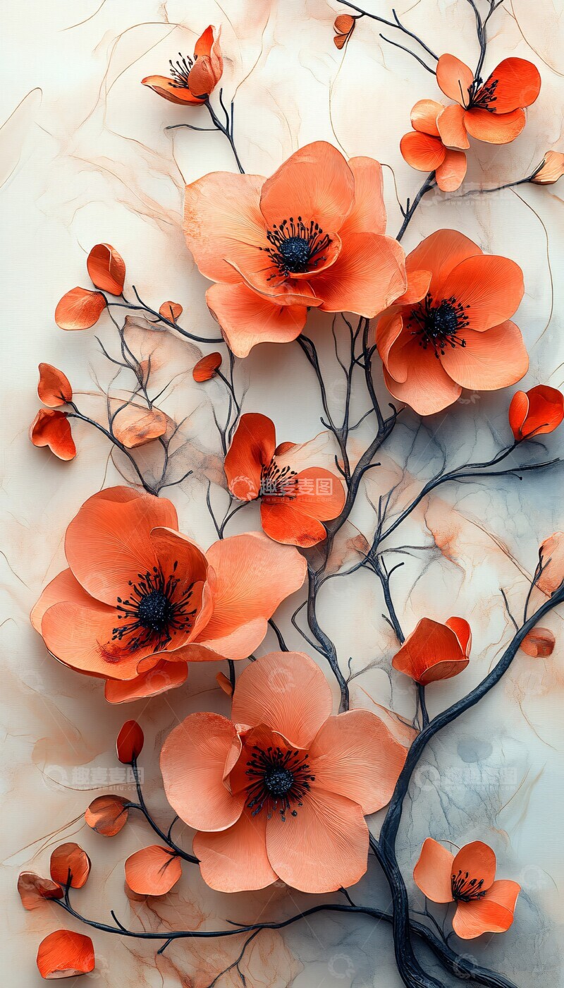 高清大图下载【趣麦麦图】花卉婚礼邀请背景2