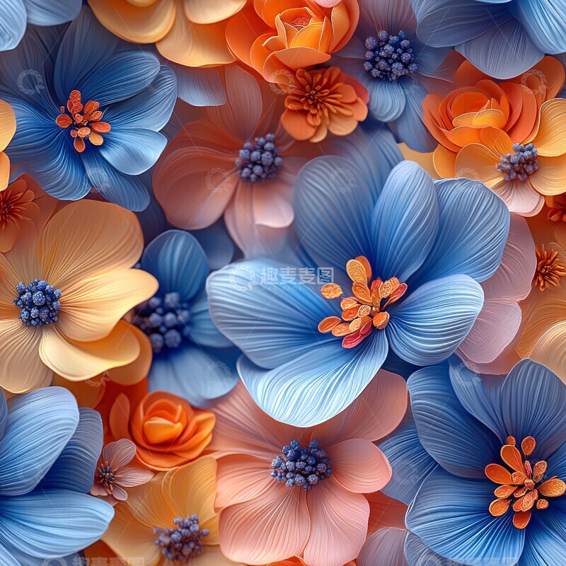 高清大图下载【趣麦麦图】软宝石花卉纹理3
