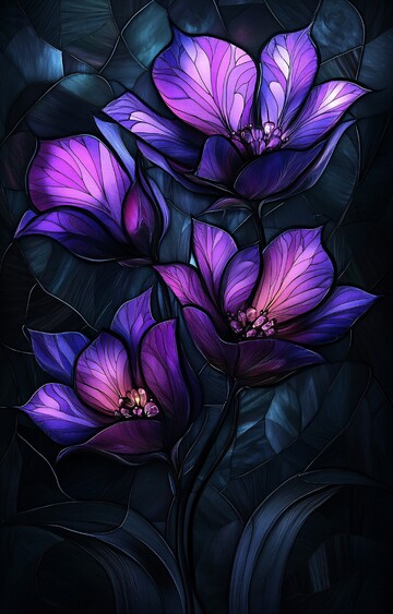 紫黑玻璃花玻璃背景细节2