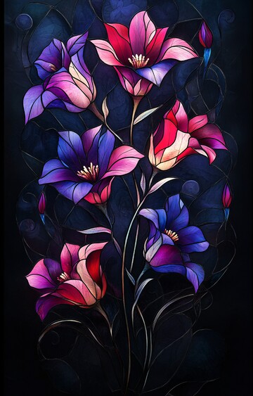 紫黑玻璃花玻璃背景细节3