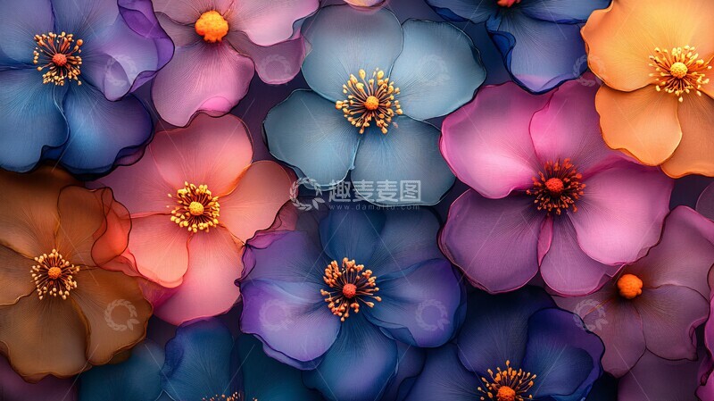 高清大图下载【趣麦麦图】酒精墨水花纹6