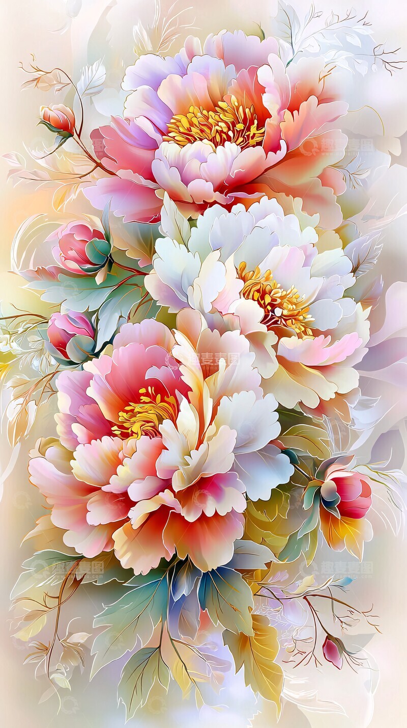 高清大图下载【趣麦麦图】浪漫幸福牡丹花束3