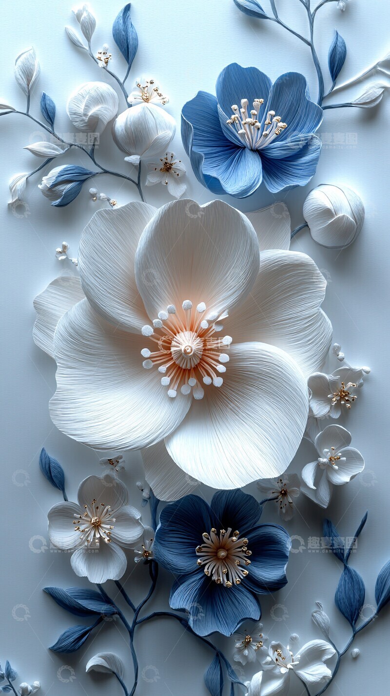 高清大图下载【趣麦麦图】冬日纸艺图案2