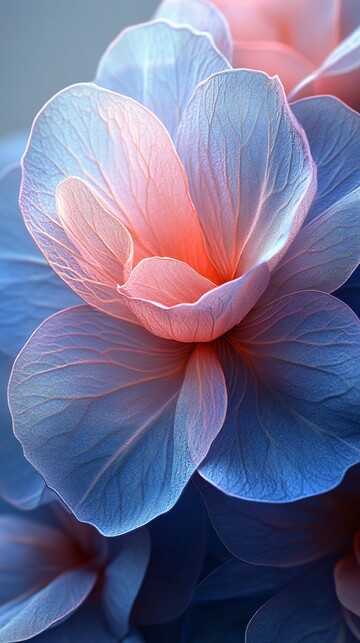 粉蓝玫瑰花瓣特写3