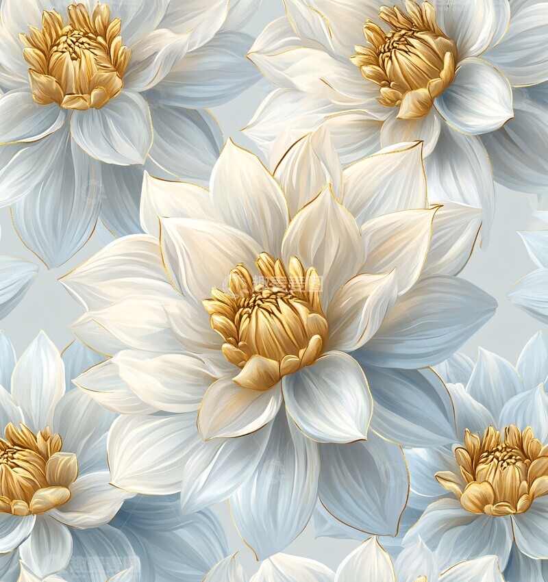 高清大图下载【趣麦麦图】金色花瓣图案2