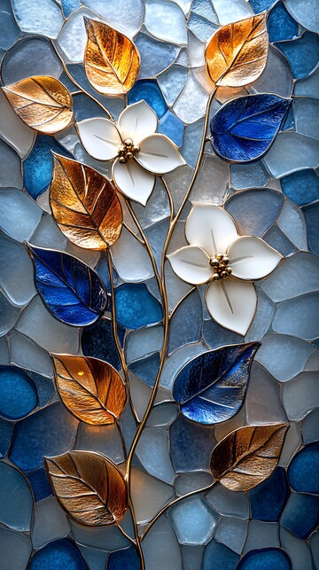 玻璃陶瓷雪人花叶1