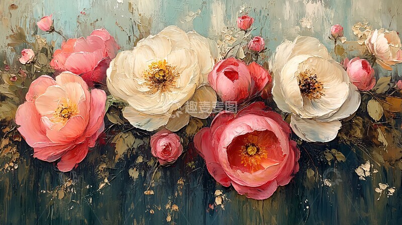 高清大图下载【趣麦麦图】抽象花卉绘画1