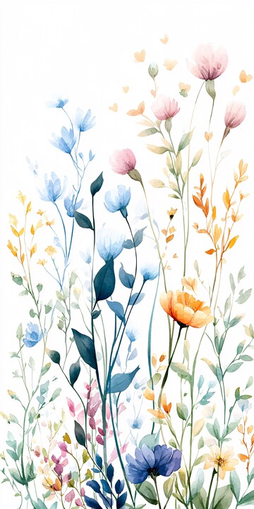 水彩野花图案3
