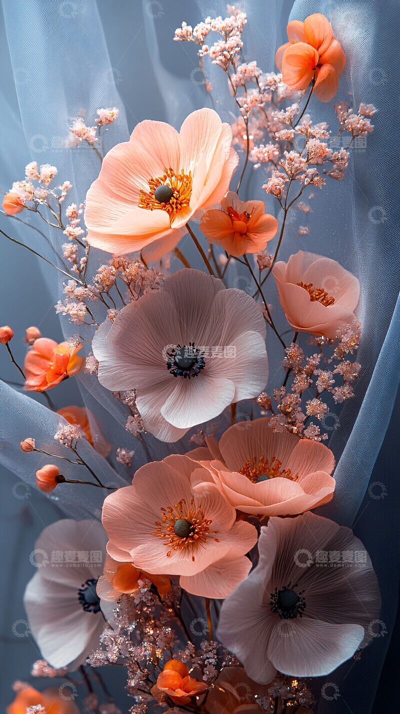 高清大图下载【趣麦麦图】银丝花饰银丝花饰花朵1