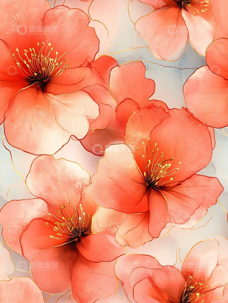 高清大图下载【趣麦麦图】日本花植纹样1