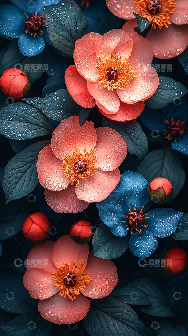 高清大图下载【趣麦麦图】牡丹簇拥盛开图3