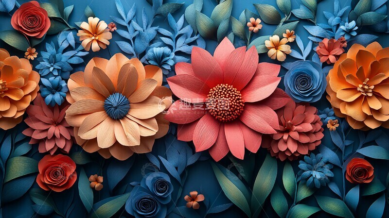 高清大图下载【趣麦麦图】纸艺花圃纸艺花圃花朵1