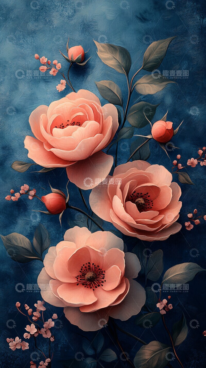 高清大图下载【趣麦麦图】祈愿笔记花朵图案1