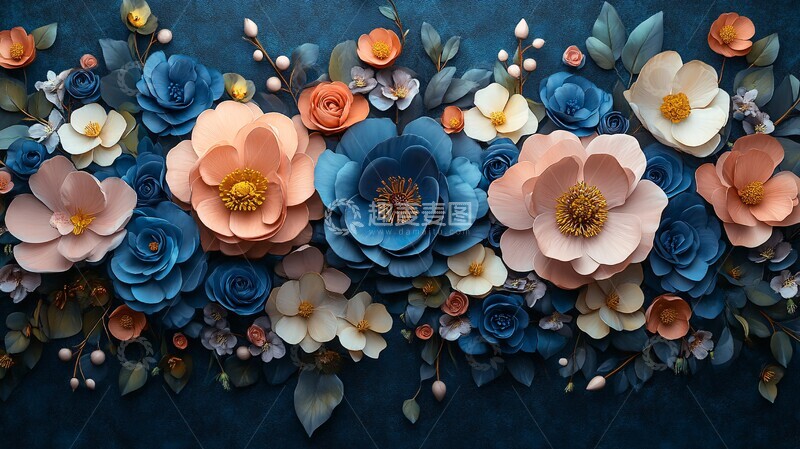 高清大图下载【趣麦麦图】深蓝花艺组合3