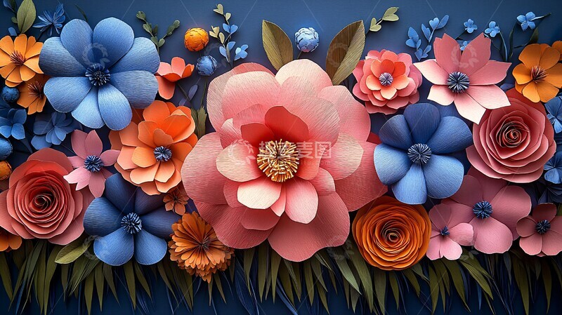 高清大图下载【趣麦麦图】纸艺花圃纸艺花圃花朵3