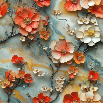 陶瓷花朵与植物纹样2