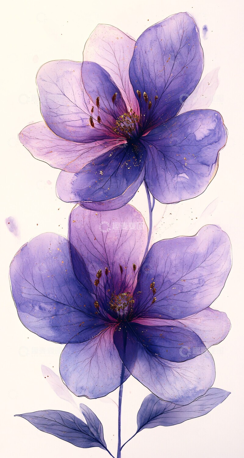 高清大图下载【趣麦麦图】紫色花瓣细节图1