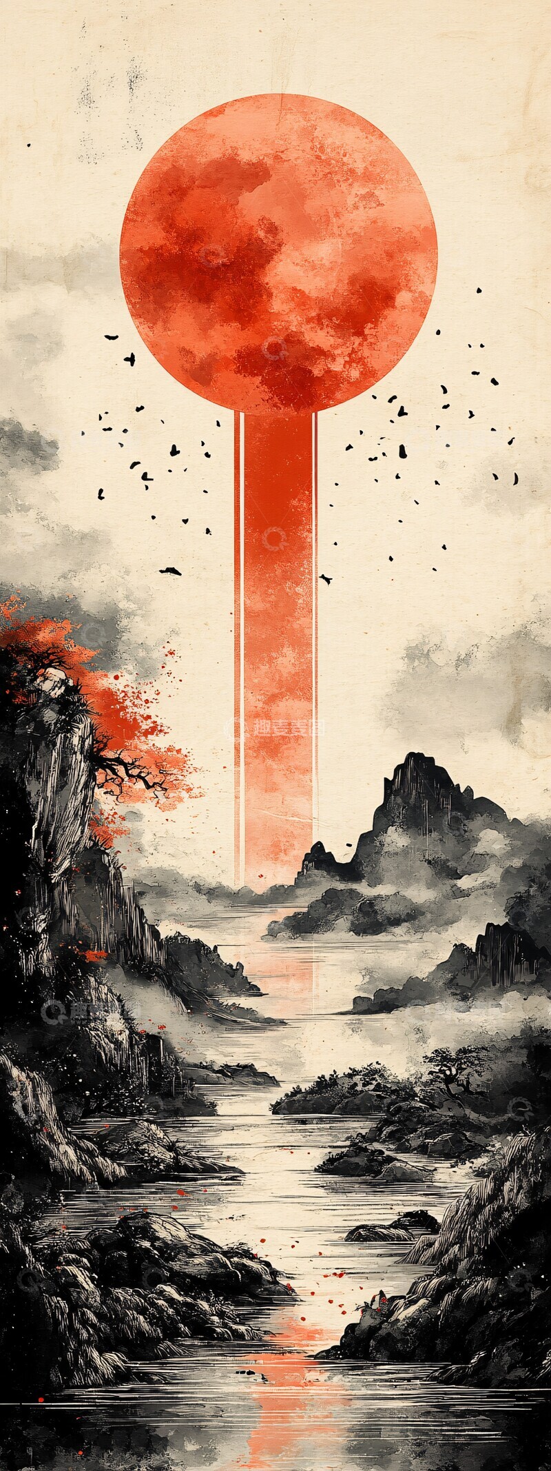 高清大图下载【趣麦麦图】卷草纹祥云图案2