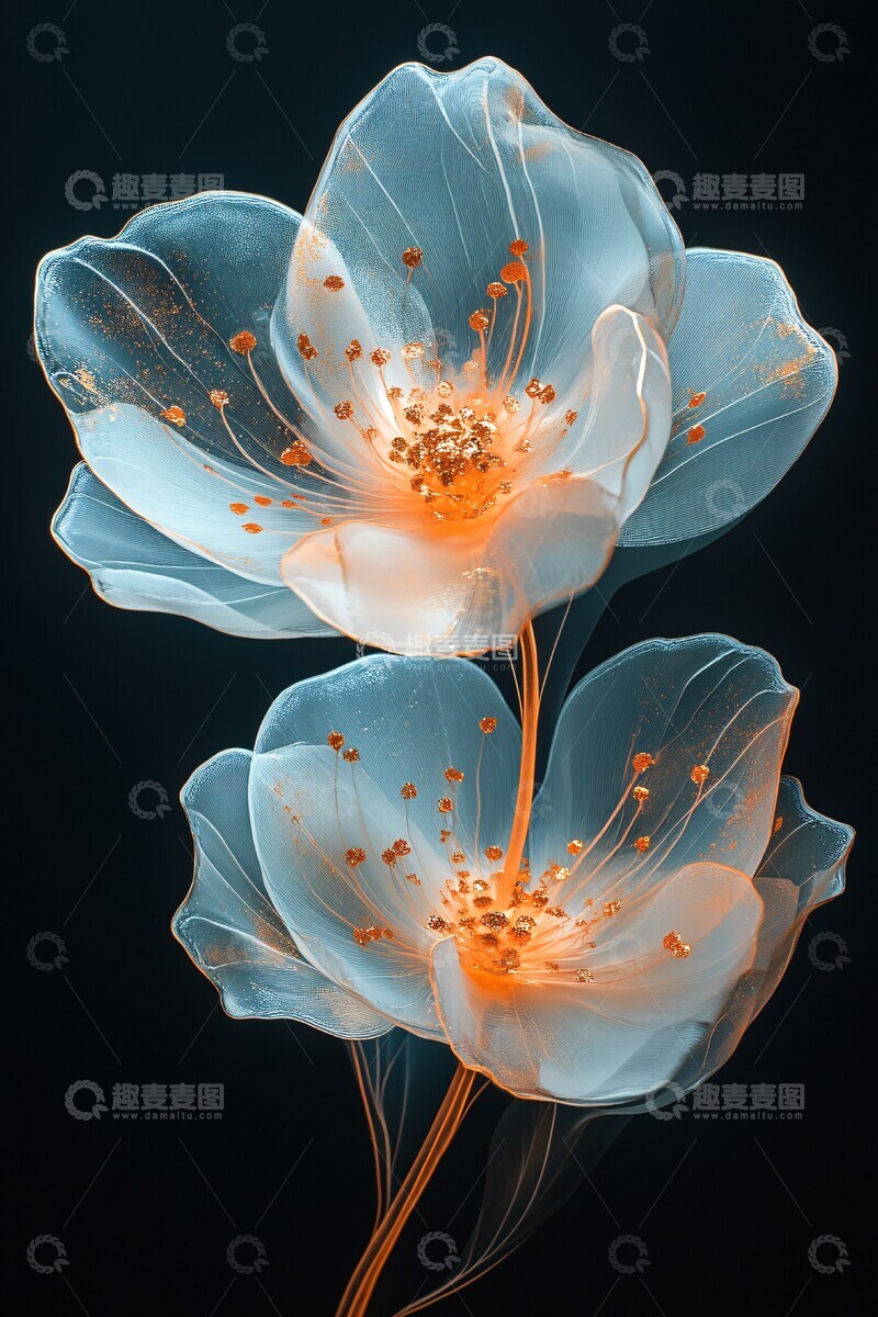 高清大图下载【趣麦麦图】花影墨韵抽象酒精色彩3