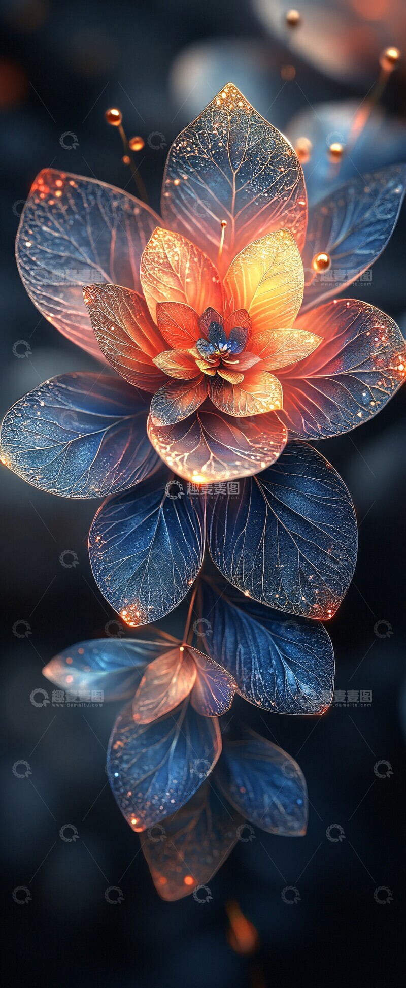 高清大图下载【趣麦麦图】彩虹蕾丝花朵图3