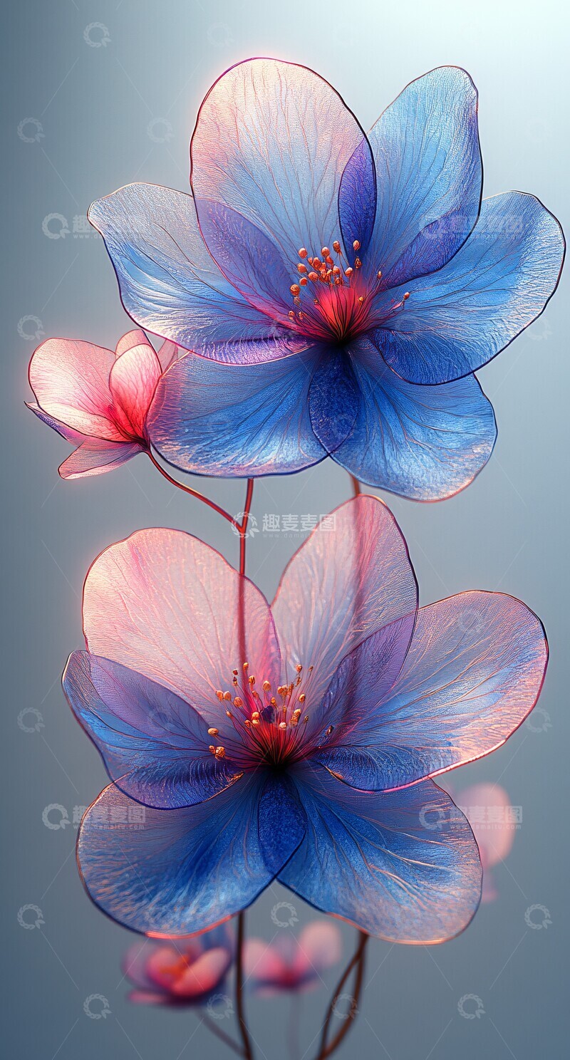 高清大图下载【趣麦麦图】蓝色紫色花朵特写2