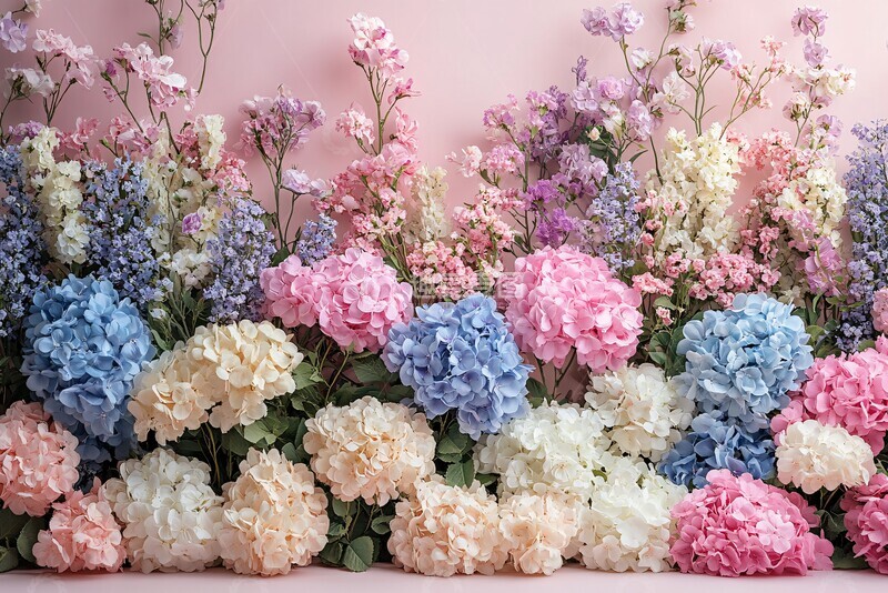 高清大图下载【趣麦麦图】花影缤纷白色粉色蓝色2