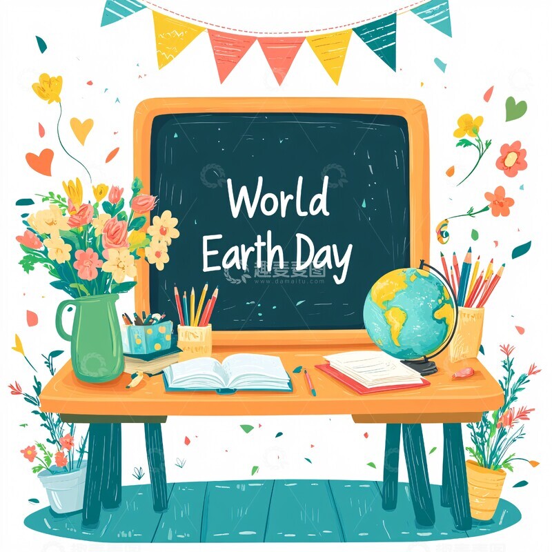 高清大图下载【趣麦麦图】地球日教室布置2