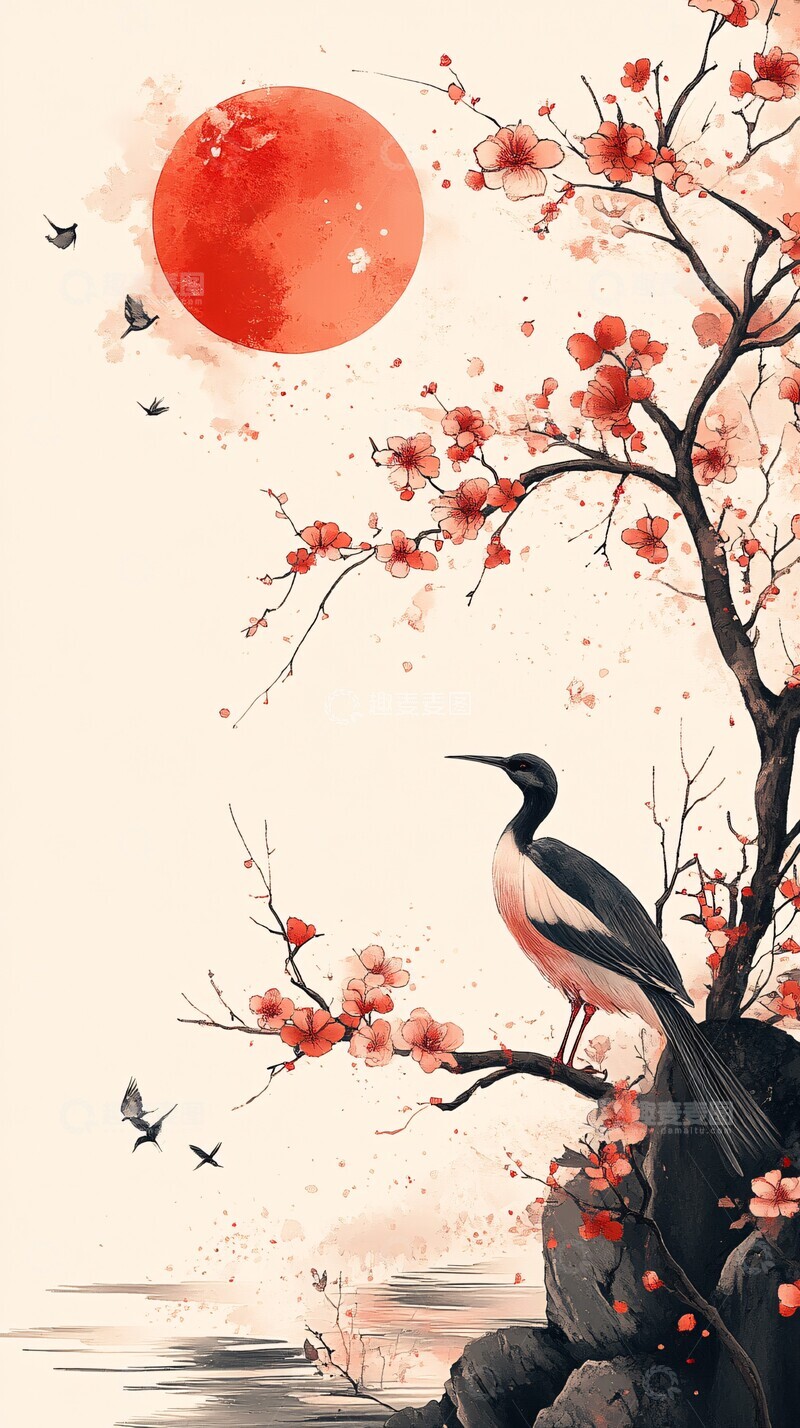 高清大图下载【趣麦麦图】中式花卉边框设计2