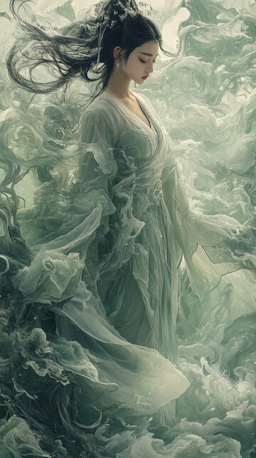 绿纹织锦卷轴图3