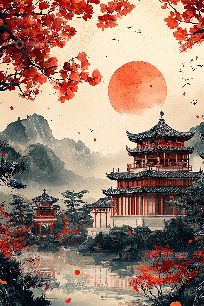 高清大图下载【趣麦麦图】国潮白边框纹样3