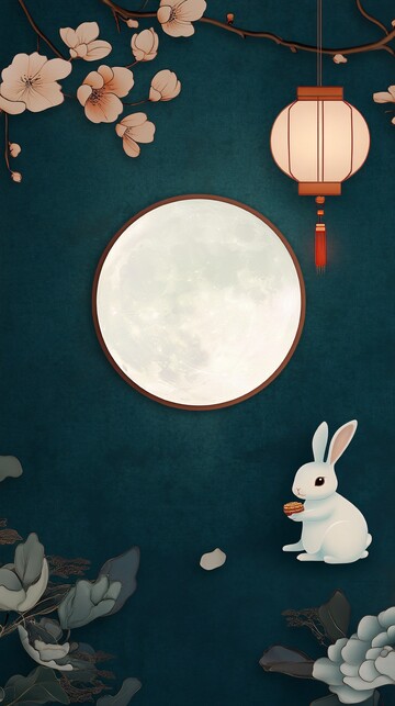 中秋兔月夜中秋兔子月亮1