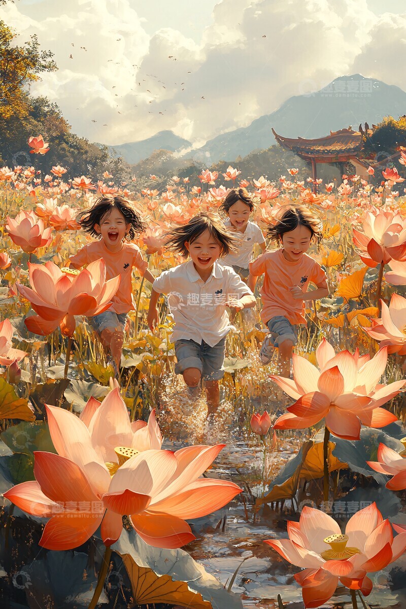 高清大图下载【趣麦麦图】夏日欢乐奔跑3