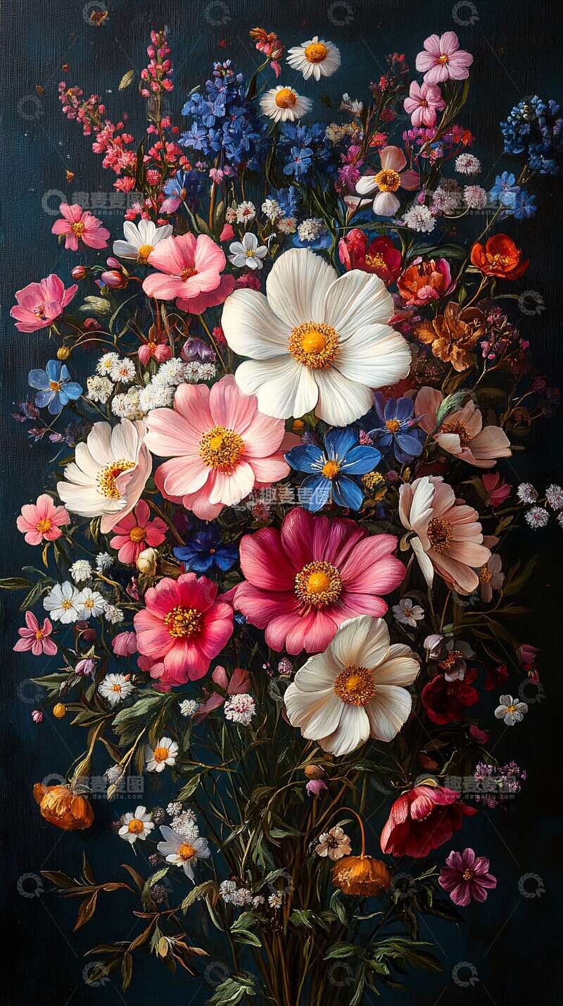 高清大图下载【趣麦麦图】多彩宇宙花束2