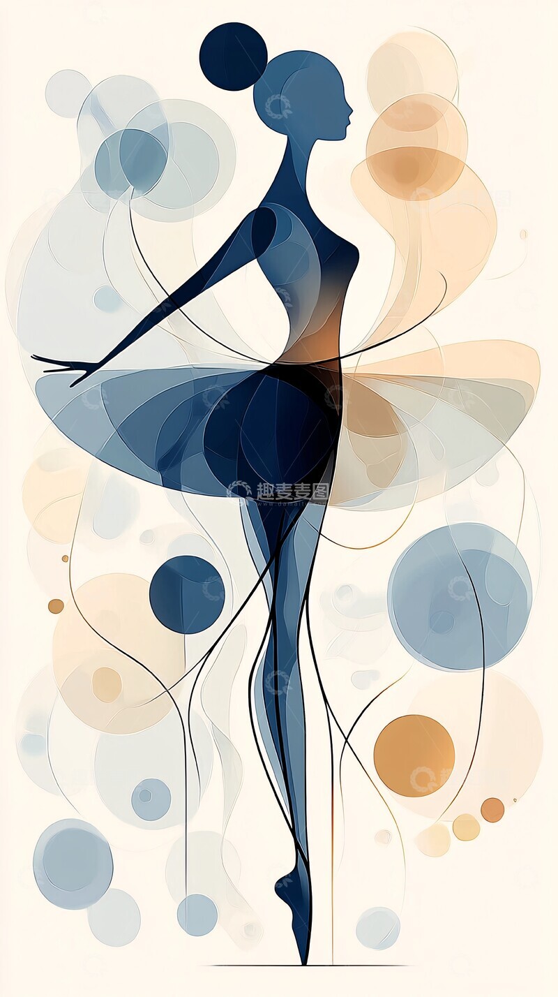 高清大图下载【趣麦麦图】舞动花影舞动花影线条2