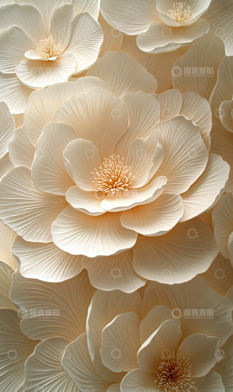 高清大图下载【趣麦麦图】白色花瓣特写3