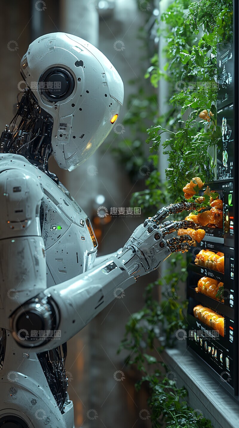 高清大图下载【趣麦麦图】机器人厨房服务3