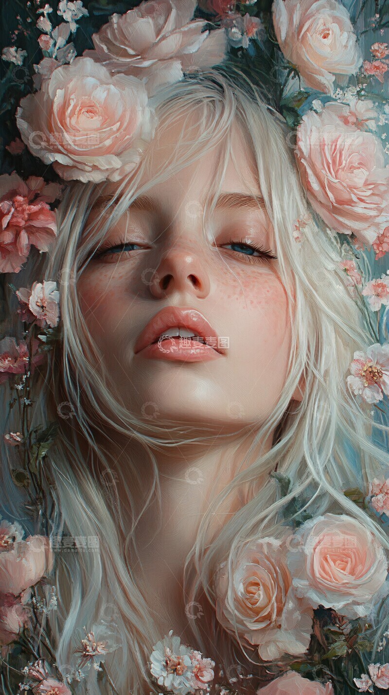 高清大图下载【趣麦麦图】柔美花卉图案7