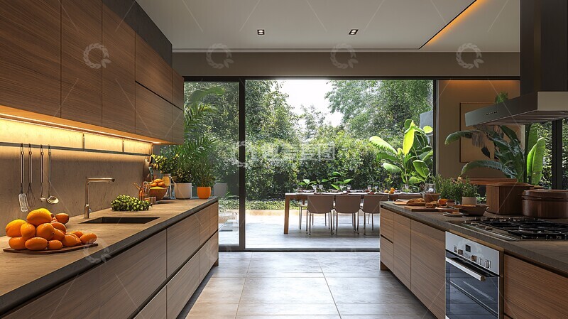 高清大图下载【趣麦麦图】现代厨房用餐空间3