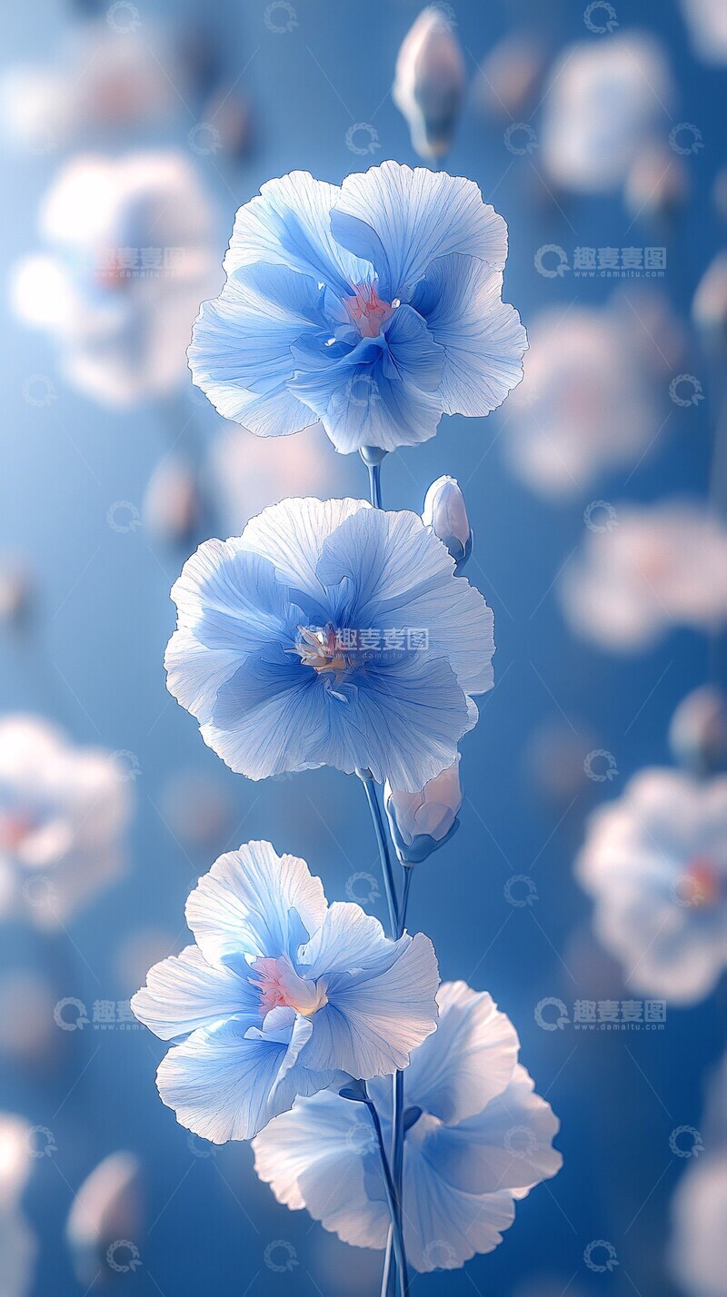 高清大图下载【趣麦麦图】白蓝康乃馨花语3
