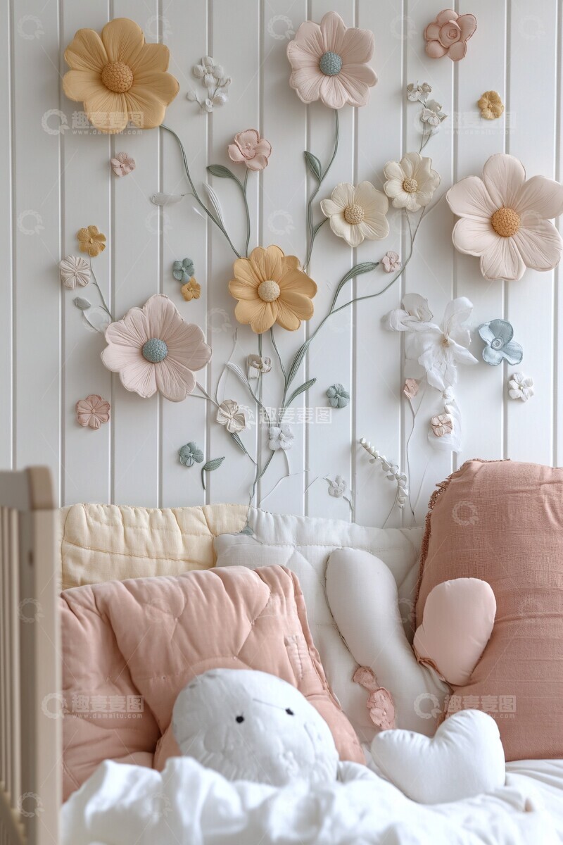 高清大图下载【趣麦麦图】宝宝房间小雏菊墙纸3
