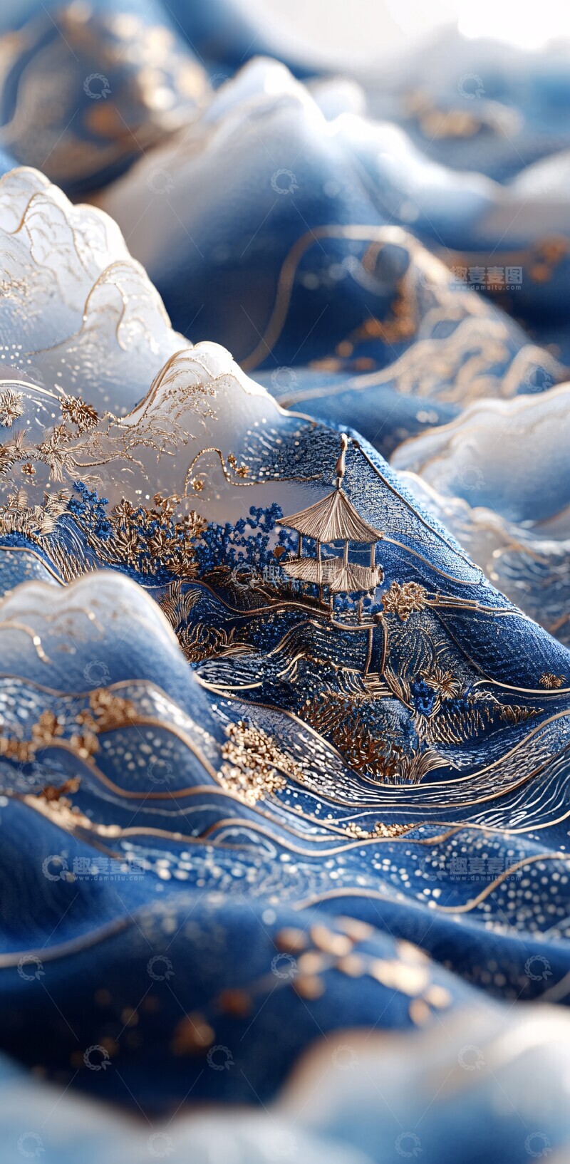 高清大图下载【趣麦麦图】蓝绸锦绣景观3