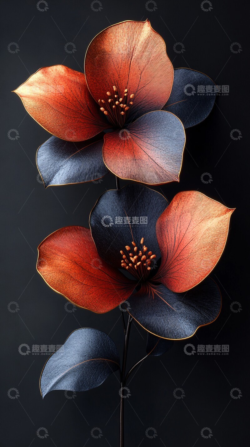 高清大图下载【趣麦麦图】咖啡金色花瓣纹理3