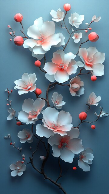 轻蓝花饰图轻蓝背景花饰3