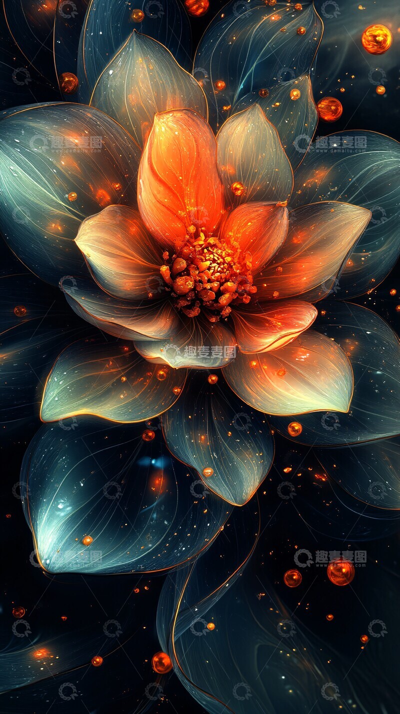 高清大图下载【趣麦麦图】咖啡金色花瓣纹理2